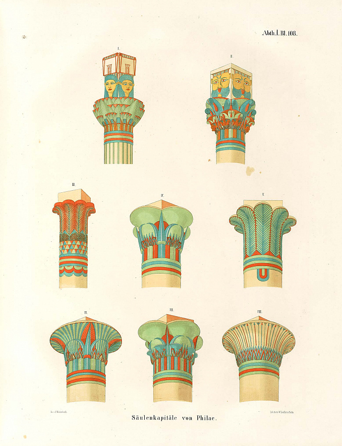 Виды египетских колонн